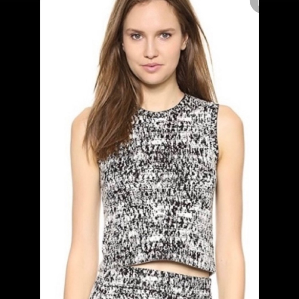 THEORY BREETA Black & White Crop Top Size S/P